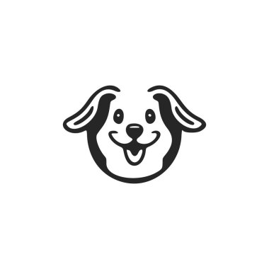 Presentable black and white logo cute dog. Good for brands.