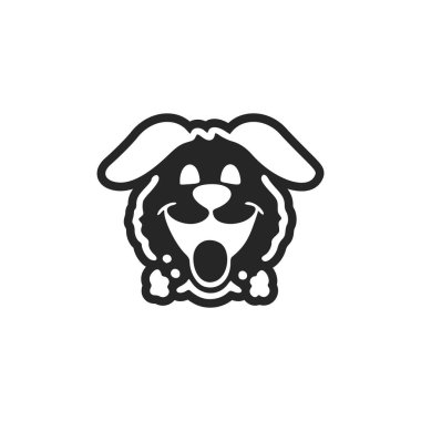 Beautiful black and white logo cute dog. Good for brands.