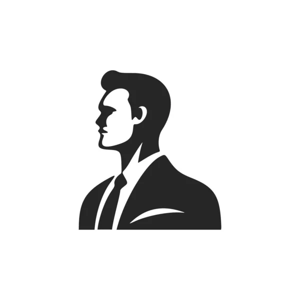 Chique Zwart Wit Zakenman Logo Goed Voor Bedrijven Merken — Stockvector