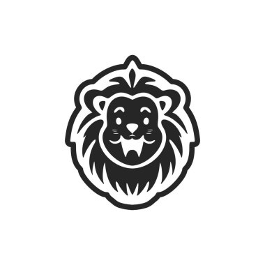 Sophisticated black and white cute lion logo. Good for business and brands.