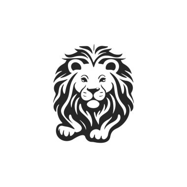 Elegant black and white cute lion logo. Good for business.