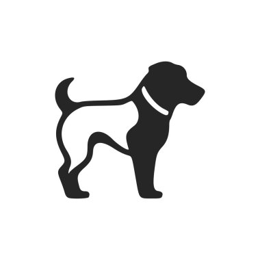 Elegant black white logo dog. Isolated.