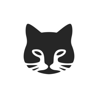 Elegant black and white vector cat logo. Isolated on a white background.