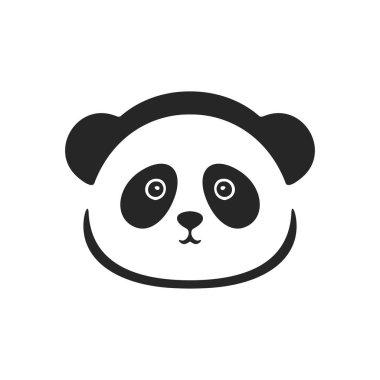 Elegant black and white vector panda logo. Isolated on a white background.