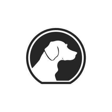 Elegant, simple black white vector logo dog. Isolated.