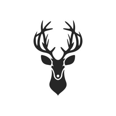 A chic black deer logo. Isolated.