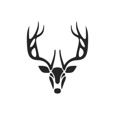 Stylish simple black deer logo. Isolated on a white background.