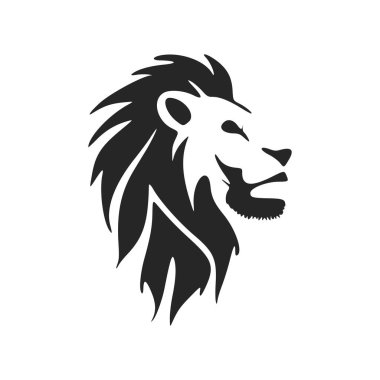 Exquisite a simple black white vector logo of the lion. Isolated on a white background.