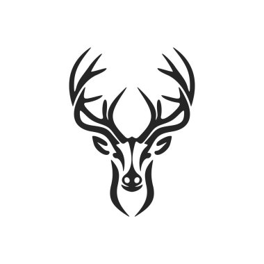A graceful black deer logo. Isolated.