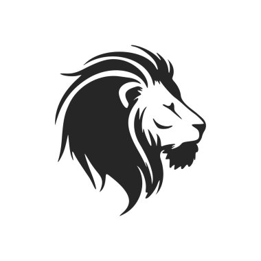 The refined black white logo of the lion. Isolated on a white background.