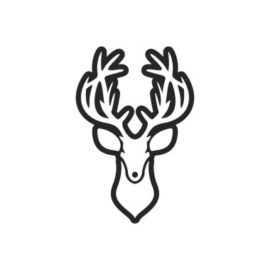 Exquisite a simple black deer logo. Isolated on a white background.