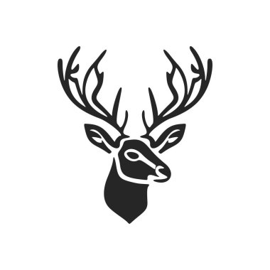 A graceful black deer logo. Isolated on a white background.