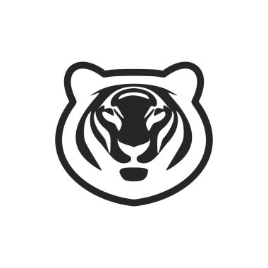 The exquisite black white vector logo is a tiger. Isolated.