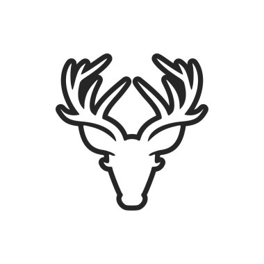 Exquisite a simple black deer logo. Isolated.
