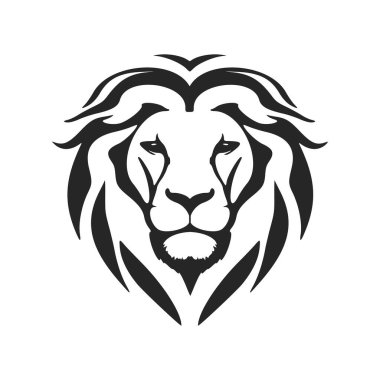 An exquisite simple black lion logo. Isolated.