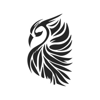Stylish black owl vector logo. Isolated.
