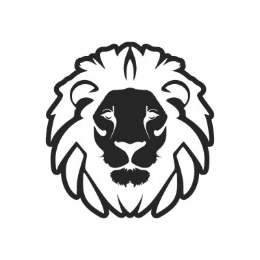 The chic black white vector logo of the lion. Isolated.