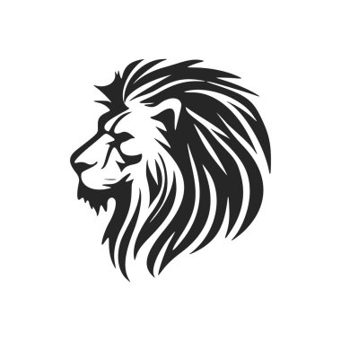 Elegant, simple black white vector logo of the lion. Isolated on a white background.