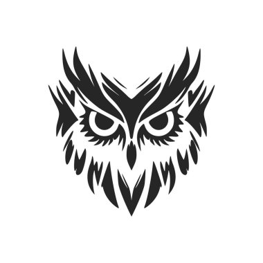 Stylish simple black owl vector logo. Isolated.