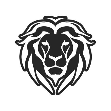 The chic black white vector logo of the lion. Isolated on a white background.