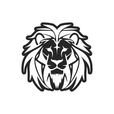 A graceful black white logo of the lion. Isolated on a white background.