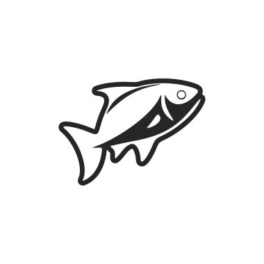 Black and white vector fish logo.