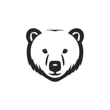 A sophisticated logo of a black and white bear in vector form.