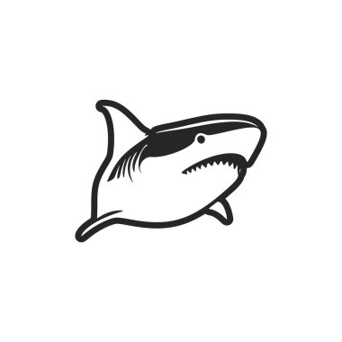 A stylized shark logo for your brand featuring black and white hues.