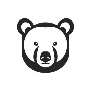 An exquisite black and white bear logo design vector.