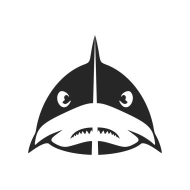 Stylish black and white shark logo vector for your branding needs.