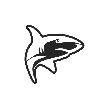 An exquisite black and white shark logo vector, designed to elevate your brand.