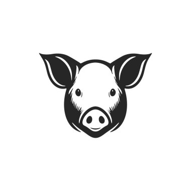 Elegant bandw pig vector logo to upgrade your brand's image.
