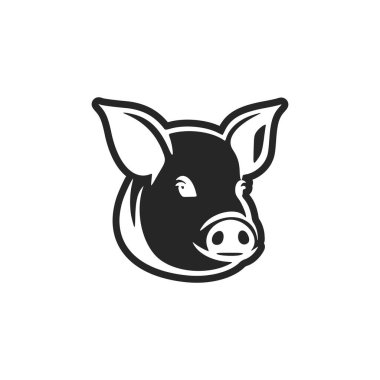 Sleek black and white pig logo for your brand's identity.