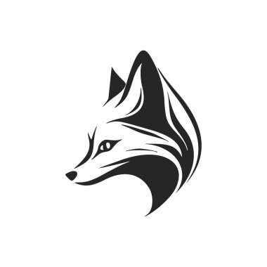 A sophisticated black and white fox logo, perfect for branding your business.