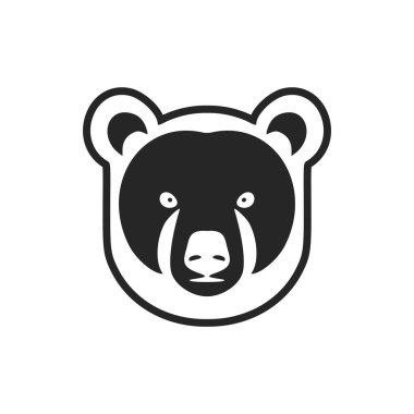 Stylish black and white bear logo vector illustration.