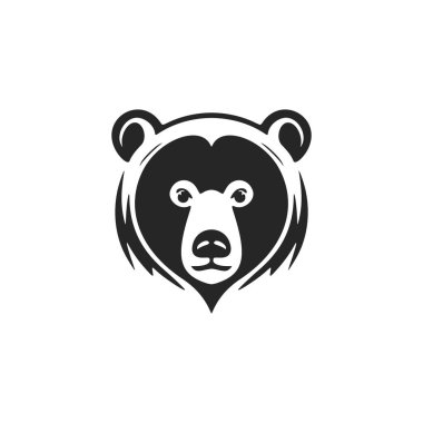 Black and white bear design logo sleek and stylish.