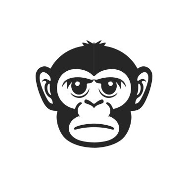An elegant logo featuring a blackandwhite monkey for your brand.