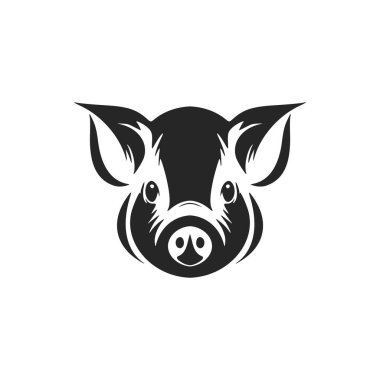 Make your brand stand out with an elegant, black and white pig vector logo.