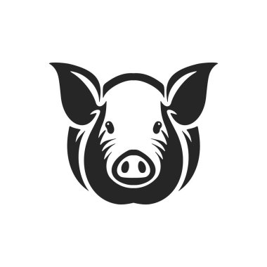 An elegant logo of a black and white pig for your brand.