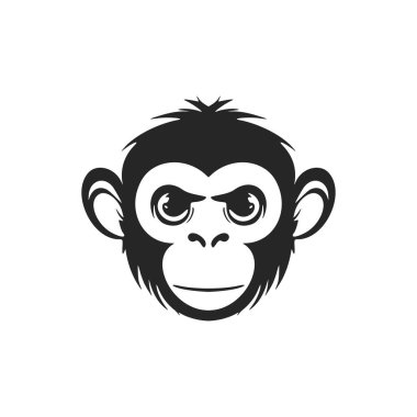 Make your brand stand out with an elegant black and white monkey vector logo.