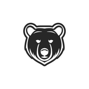 A sleek black and white bear vector logo.