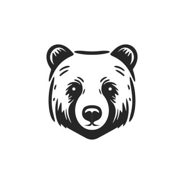 Stylish black and white bear graphic logo.