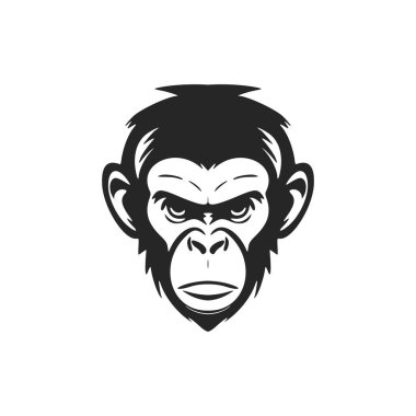 Stylish black and white primate vector logo for your business.