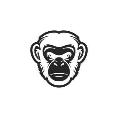 A stylish black and white simian logo perfect for brands seeking a touch of elegance.