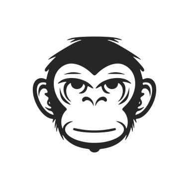 Elegant black and white simian vector logo ideal for your brand identity.