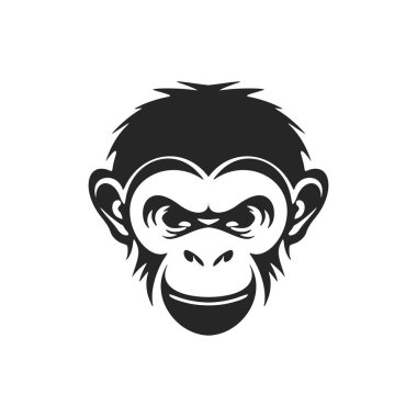 Make your brand stand out with this elegant black and white monkey logo vector.