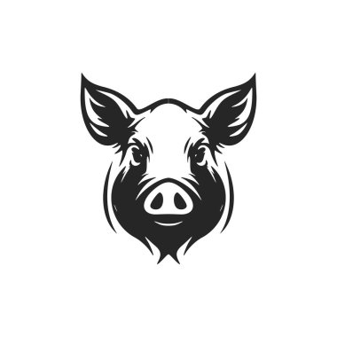 A black and white pig logo vector, perfect for branding your company elegantly.