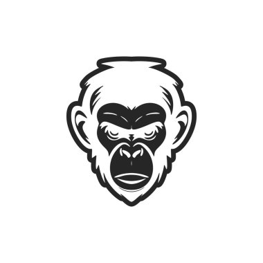 Black and white monkey logo, perfect for a stylish brand.