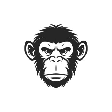 A stylish monkey logo in black and white for your brand.
