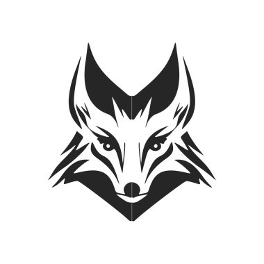 Create an elegant logo for your brand featuring a black and white fox vector image.